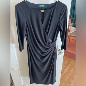 Jersey knit Ralph Lauren wrap style dress in Blackl